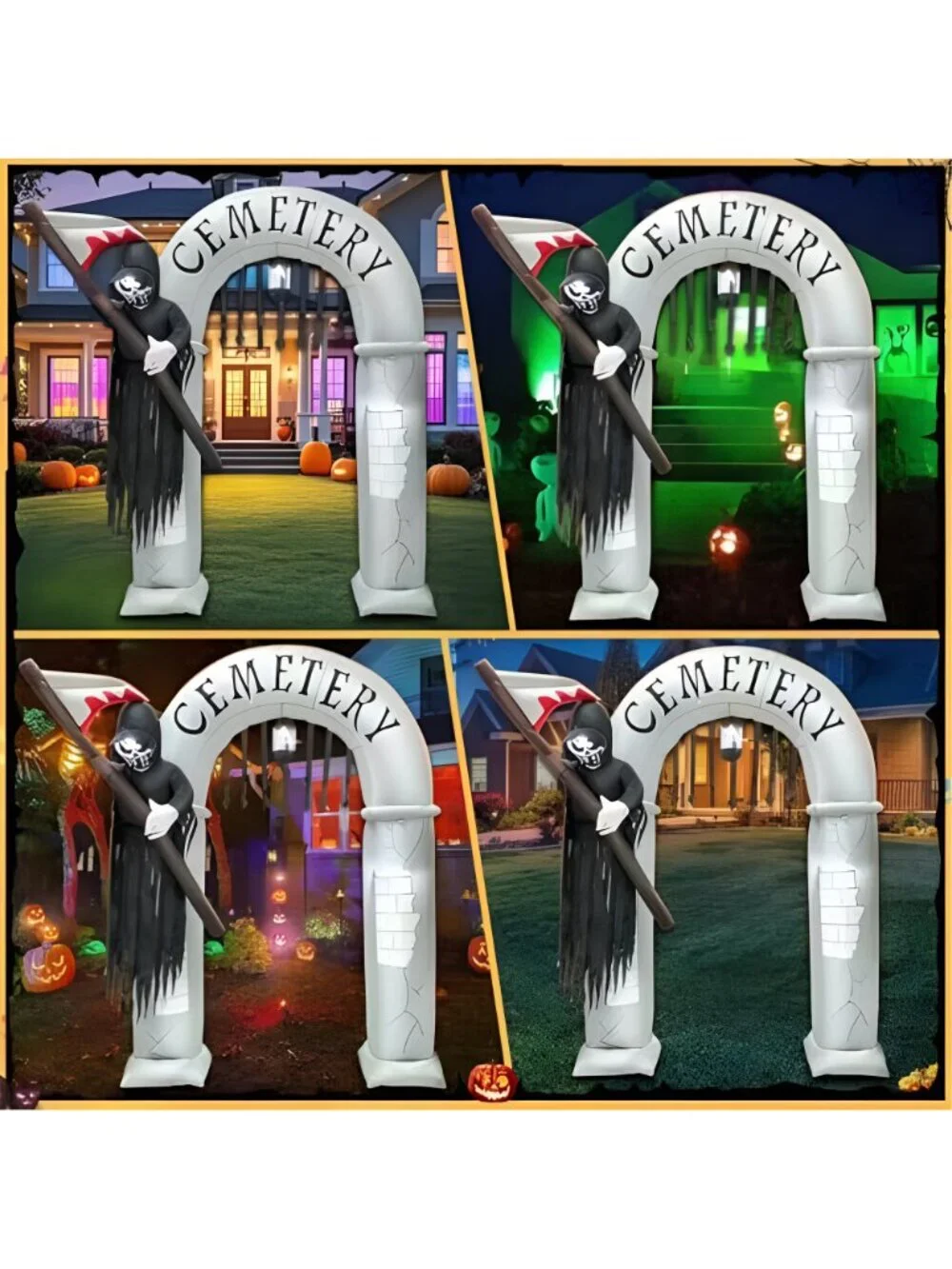 8FT Gaint Halloween Inflatable Outdoor Decorations Halloween Gateway Arch